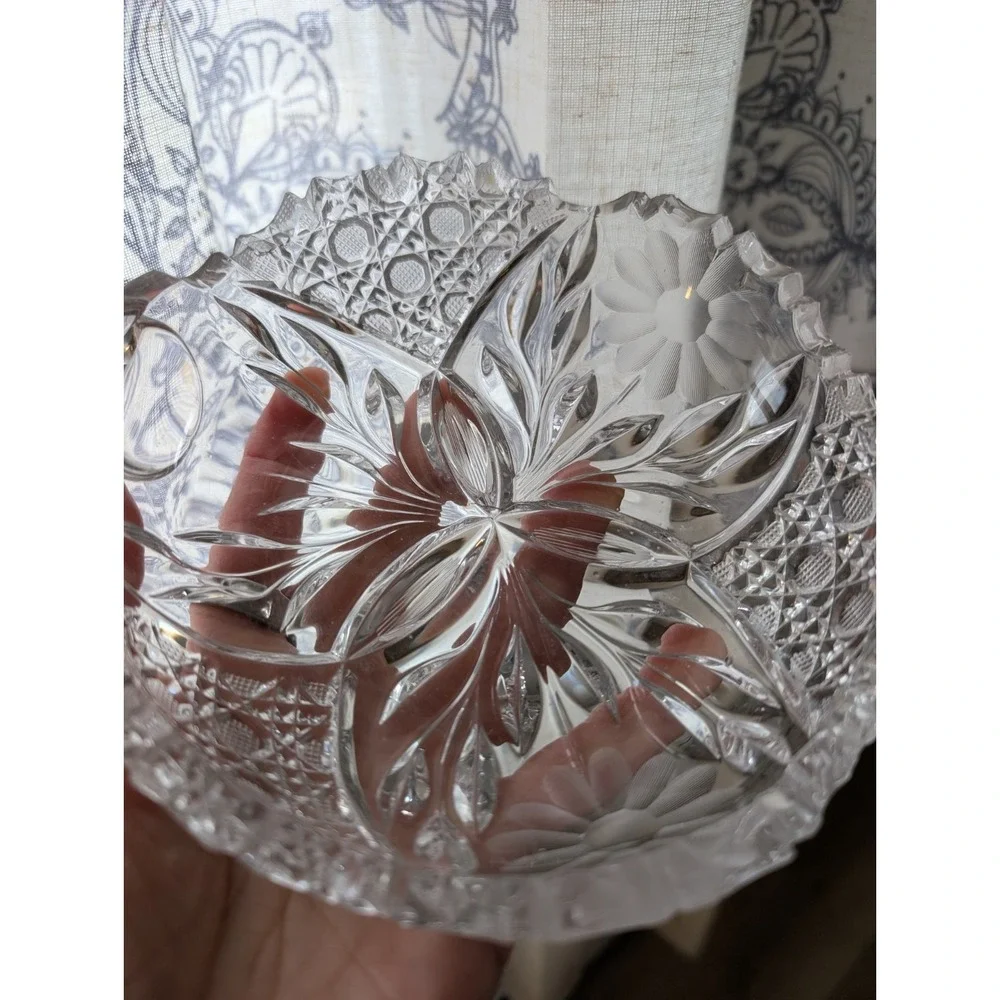 American Brilliant Cut Glass Sawtooth Rim 5